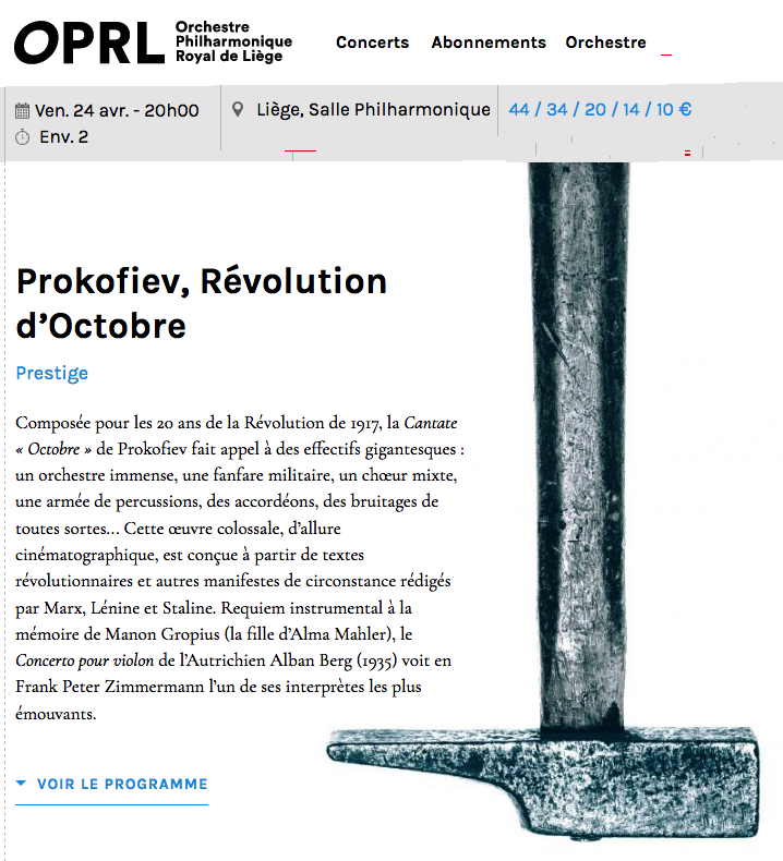 Page Internet. OPRL. Prokofiev, Révolution d|Octobre. 2020-04-24